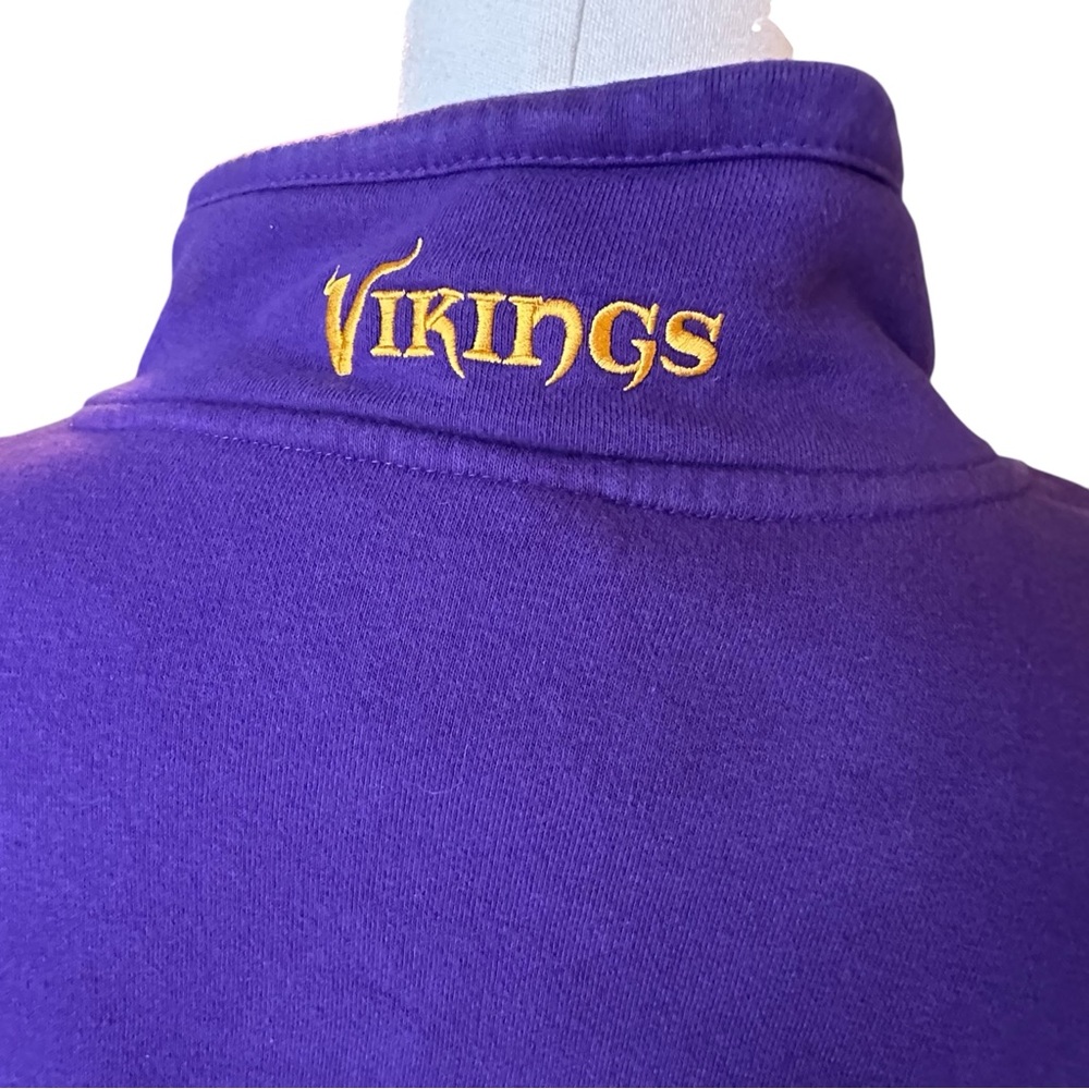 VTG Y2K Era Minnesota Vikings NFL Team Apparel 1/4 Zip Pullover Sweatshirt 2XL - Picture 4 of 11